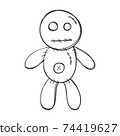 voodoo doll isolated illustration on white background 74419627