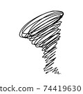 Tornado storm icon isolated on white background 74419630