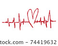 Heart pulse isolated illustration on white background 74419632
