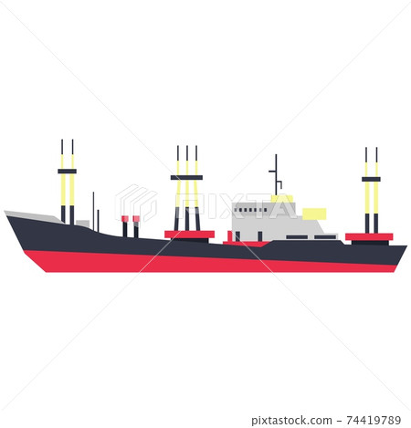 Bulker ship flat vector isolated on white background Bulker ship flat vector isolated on white background 74419789