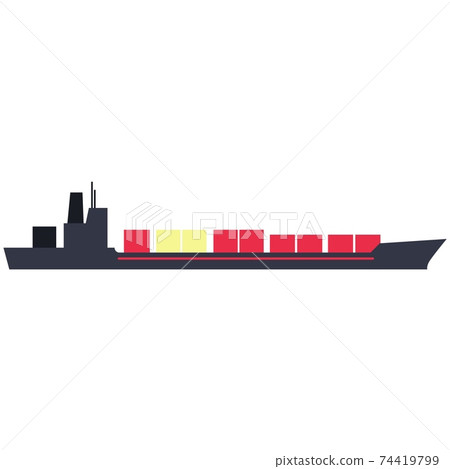 Vector seagoing cargo ship isolated on white background 74419799