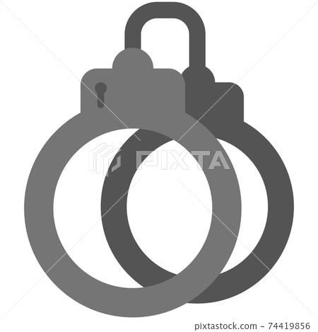 Vector locked handcuffs isolated on white background 74419856