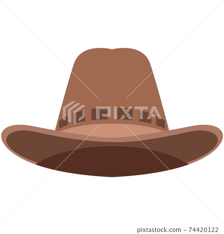 Homburg felt hat flat vector isolated on white 74420122