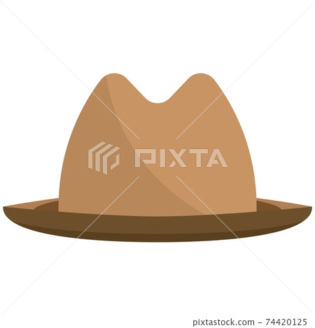 Trilby, squash hat or crushhat hat flat vector isolated 74420125