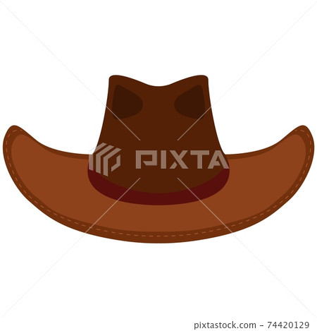 Male cowboy hat with wide brim flat vector isolated 74420129