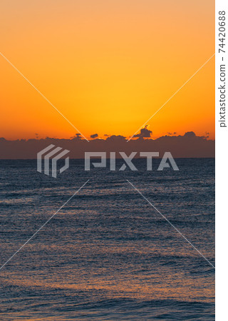 Sky and sea before sunrise (vertical) 74420688