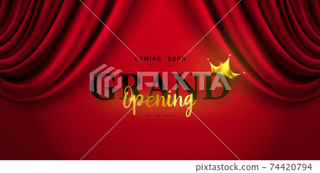 Red curtain background. Grand opening event... - Stock Illustration  [74420794] - PIXTA