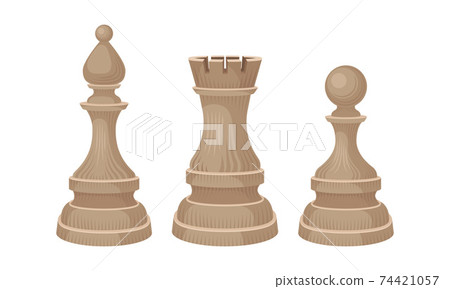 White Chess Piece or Chessman with Rook and Pawn Vector Set White Chess Piece or Chessman with Rook and Pawn Vector Set 74421057