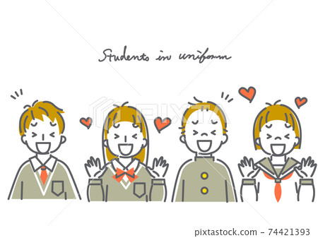 Simple and cute line art illustration material set for middle and high school students Simple and cute line art illustration material set for middle and high school students 74421393