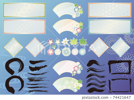Japanese style frame Japanese pattern background summer flower brush ink illustration material set Japanese style frame Japanese pattern background summer flower brush ink illustration material set 74421647