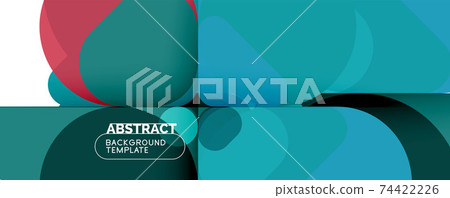 Modern geometric round shapes and dynamic lines, abstract background. Vector illustration for placards, brochures, posters and banners 74422226