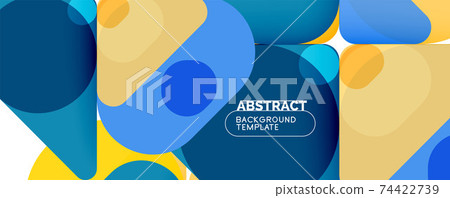 Modern geometric round shapes and dynamic lines, abstract background. Vector illustration for placards, brochures, posters and banners Modern geometric round shapes and dynamic lines, abstract background. Vector illustration for placards, brochures, posters and banners 74422739