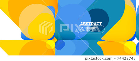 Modern geometric round shapes and dynamic lines, abstract background. Vector illustration for placards, brochures, posters and banners Modern geometric round shapes and dynamic lines, abstract background. Vector illustration for placards, brochures, posters and banners 74422745