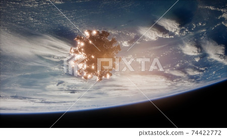 Coronavirus COVID-19 on the Earth orbit 74422772