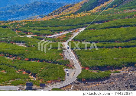 岐阜縣Norikura山（長野縣）Marishhitendake從東部到東部的回波線的視圖 74422884