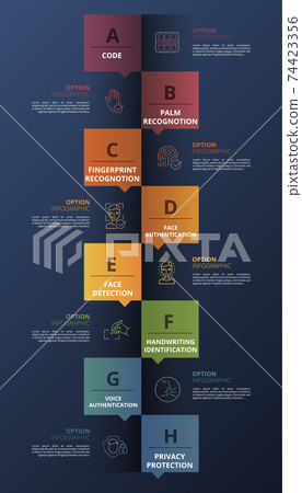 Infographic Authentication template. Icons in... - Stock Illustration ...