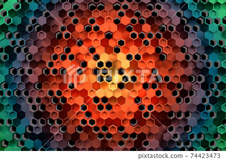 Abstract geometric background made of chaotic hexagonal surface polygons. Abstract geometric background made of chaotic hexagonal surface polygons. 74423473