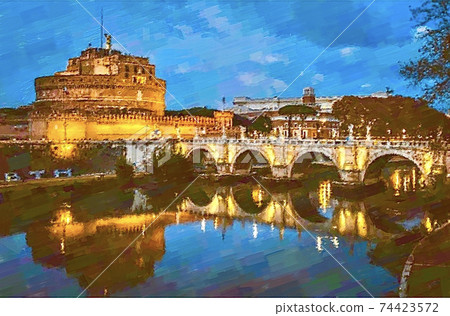 Landscape of Castel Sant'Angelo, Rome, Italy Landscape of Castel Sant'Angelo, Rome, Italy 74423572