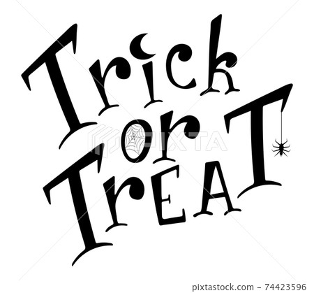 Trick or treat phrase for halloween design Stock Illustration
