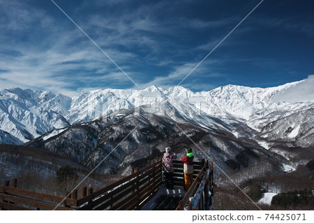 Hakuba mountain range distant view from Iwatake mountaintop terrace HAKUBA MOUNTAIN HARBOR Hakuba mountain range distant view from Iwatake mountaintop terrace HAKUBA MOUNTAIN HARBOR 74425071