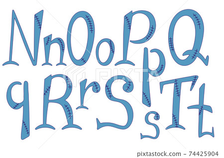 Stitched alphabet - n o p q r s t letters 74425904