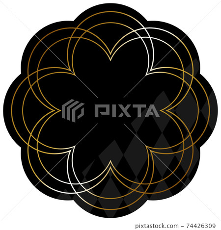 Gorgeous frame black & gold partly diamond pattern 74426309