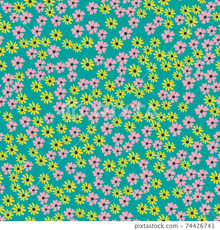 Seamless Pattern Background with Simple Flower Design Elements. Vector Illustration EPS10 Seamless Pattern Background with Simple Flower Design Elements. Vector Illustration EPS10 74426741