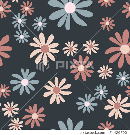 Seamless Pattern Background with Simple Flower Design Elements. Vector Illustration EPS10 Seamless Pattern Background with Simple Flower Design Elements. Vector Illustration EPS10 74426790