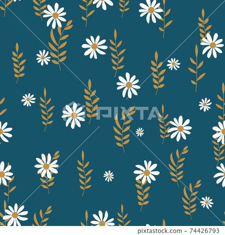 Seamless Pattern Background with Simple Flower Design Elements. Vector Illustration EPS10 Seamless Pattern Background with Simple Flower Design Elements. Vector Illustration EPS10 74426793