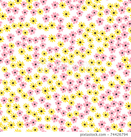Seamless Pattern Background with Simple Flower Design Elements. Vector Illustration EPS10 Seamless Pattern Background with Simple Flower Design Elements. Vector Illustration EPS10 74426794