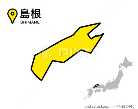 Shimane prefecture deformed map vector illustration material Shimane prefecture deformed map vector illustration material 74428443