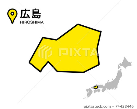 廣島縣變形地圖的矢量插圖素材 廣島縣變形地圖的矢量插圖素材 74428446