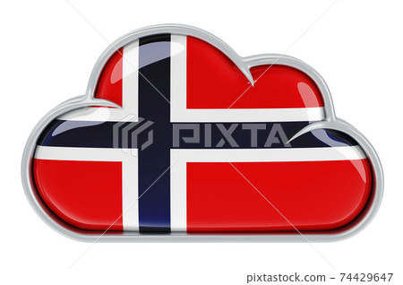 Cloud storage service in Norway, 3D rendering 74429647