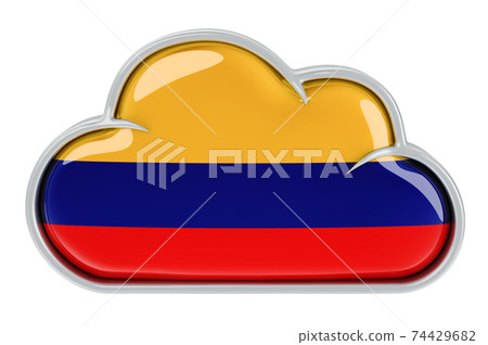 Cloud storage service in Colombia, 3D rendering Cloud storage service in Colombia, 3D rendering 74429682