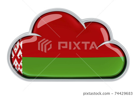 Cloud storage service in Belarus, 3D rendering Cloud storage service in Belarus, 3D rendering 74429683