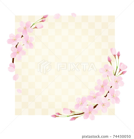 Sakura Line Frame Sakura Frame_Sakura Sakura Somei Yoshino... - Stock Illustration ...