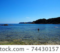 高透明度的著名海灘 74430157