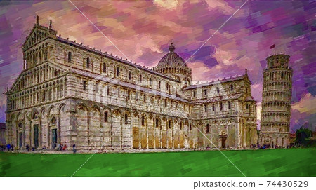 Landscape of the Leaning Tower of Pisa, Italy 74430529