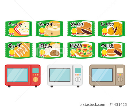 微波爐和冷凍食品的矢量圖 74431423