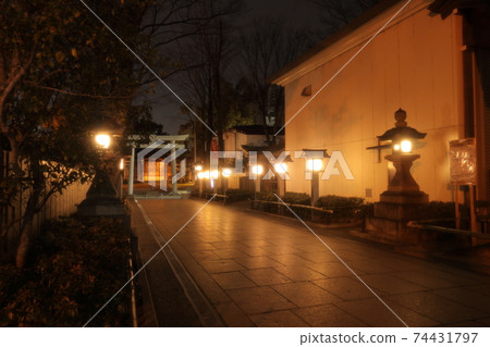 Shrine at night 74431797