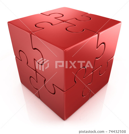 cubical 3d puzzle 3d rendering 74432508