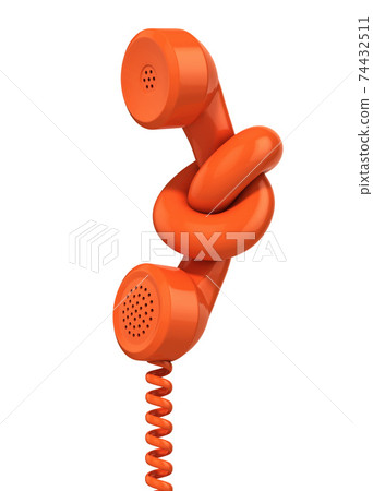 communication problem - phone handset tied in knot communication problem - phone handset tied in knot 74432511