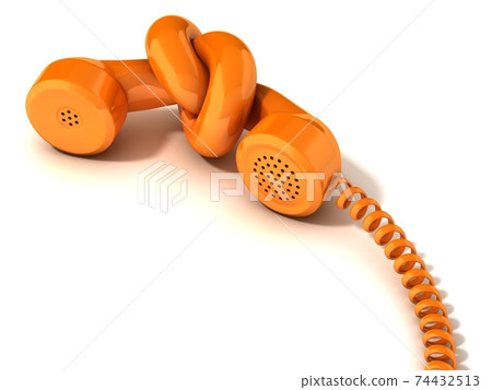 communication problem - phone handset tied in knot communication problem - phone handset tied in knot 74432513