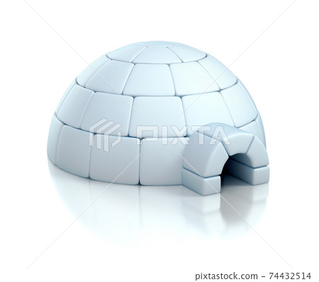 igloo on white background 3d illustration igloo on white background 3d illustration 74432514