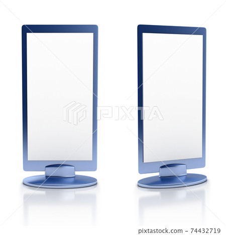 two blank vertical billboard 3d rendering two blank vertical billboard 3d rendering 74432719