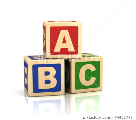 alphabet concept - ABC cubes on a white background alphabet concept - ABC cubes on a white background 74432772