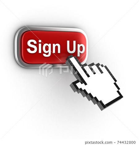 sign up 3d button on white background sign up 3d button on white background 74432800