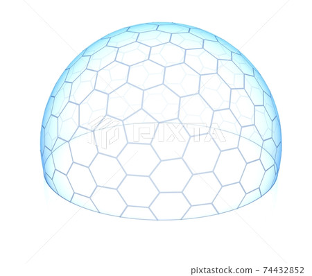 hexagonal transparent dome 3d rendering hexagonal transparent dome 3d rendering 74432852