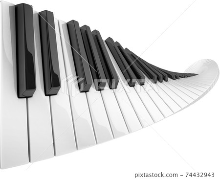 abstract piano keyboard wave 3d rendering abstract piano keyboard wave 3d rendering 74432943