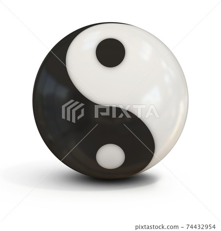 yin yang sphere 3d rendering yin yang sphere 3d rendering 74432954